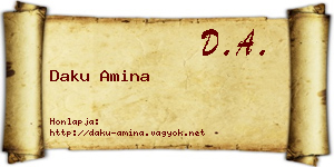 Daku Amina névjegykártya
